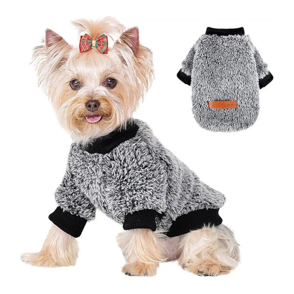 Cozy Winter Dog Clothes for Small Breeds, Fleece Dog Sweaters for Small Dogs Girl Boy