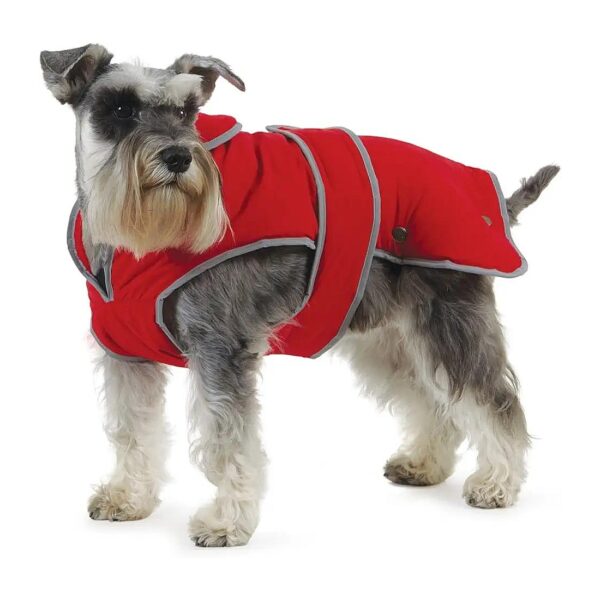 Cozy Winter Dog Coat with Fleece Lining and Velcro Fastening Red Medium