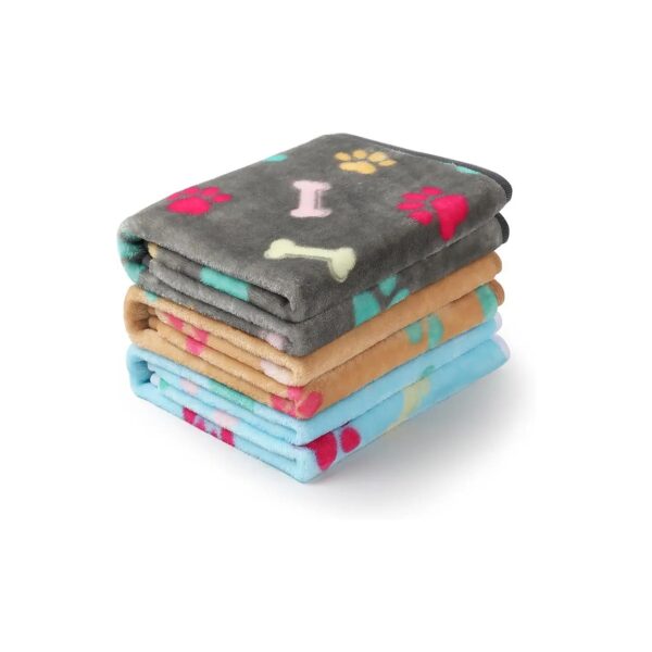 Cozy and Lightweight Fleece Pet Blankets with Paw Print Design for Small Dogs and Cats