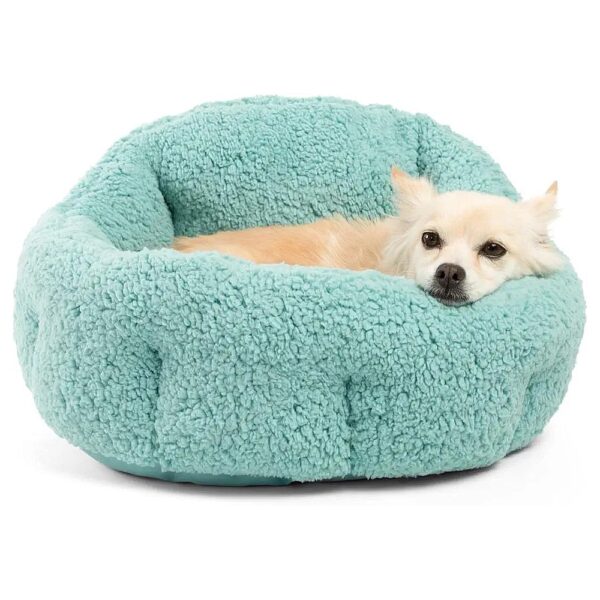 Cozy and Supportive Sherpa Pet Bed for Cats and Dogs with Up to 3 Times Longer Fiber Life