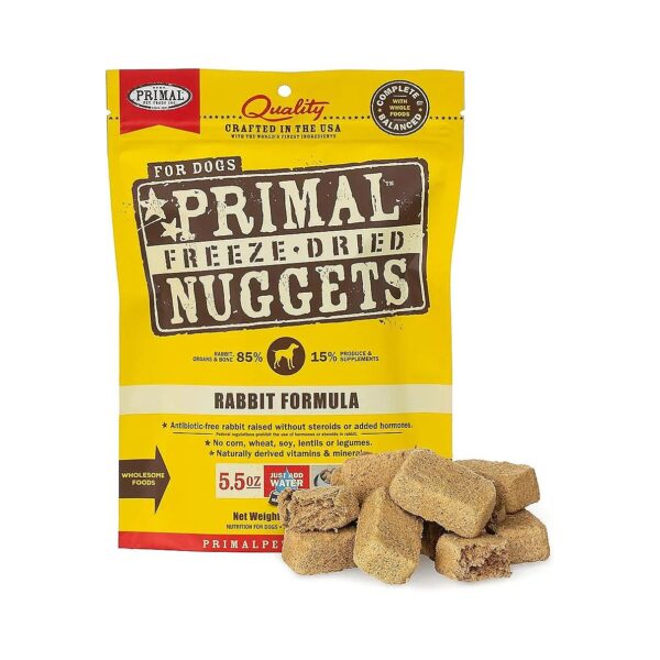 Crunchy Freeze Dried Rabbit Nuggets for Grain Free Adult Dog Food