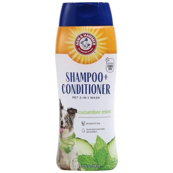 Cucumber Mint Scented 2-in-1 Dog Shampoo and Conditioner for All Dogs