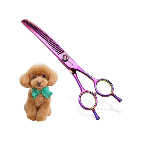 Curved Thinning Shear Dog 0 '' Professional Downward Curved Chunkers Shears Dog Grooming