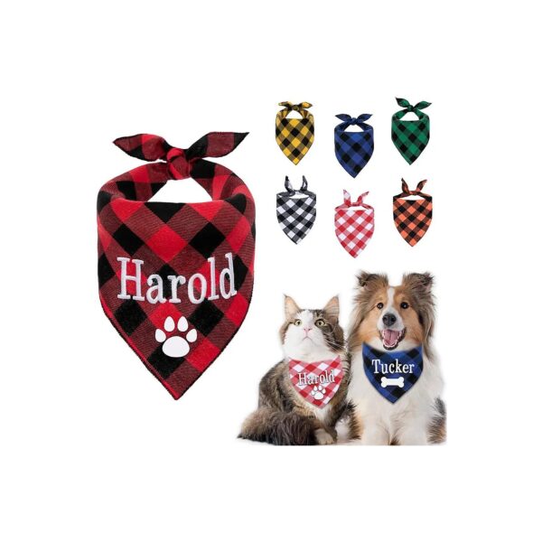 Custom Embroidered Dog Bandanas with Multiple Colors for Small Medium Large Dogs