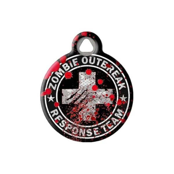 Custom Personalized Large Dog ID Tag with Zombie Outbreak Response Team Theme