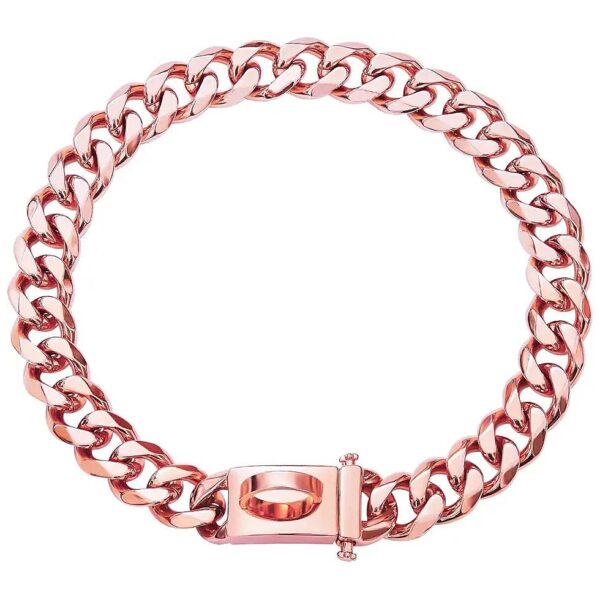 Customizable Basic Dog Collar in Rose Gold with Comfortable Buckle Clasp