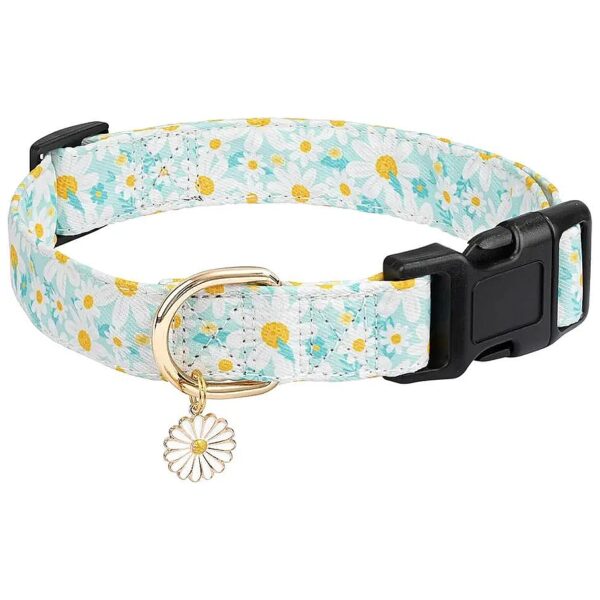 Customizable Dog Collars with Flower Design and Soft Material for Small Medium Large Dogs