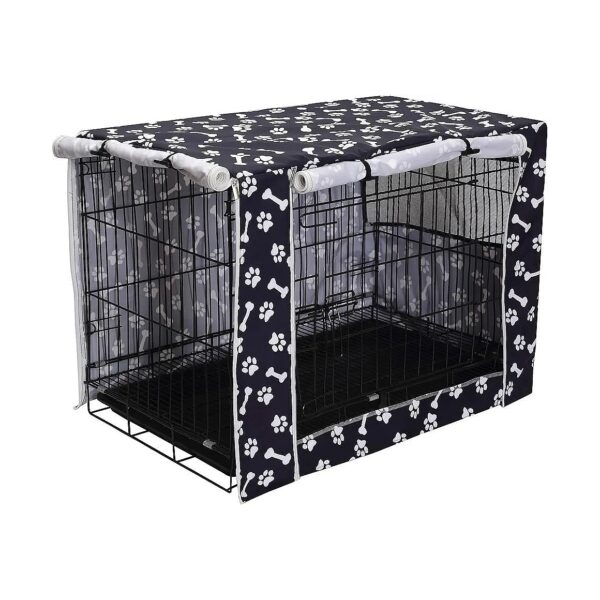 Customizable Dog Crate Cover for Small Medium Large Dogs - Black 24 Inch