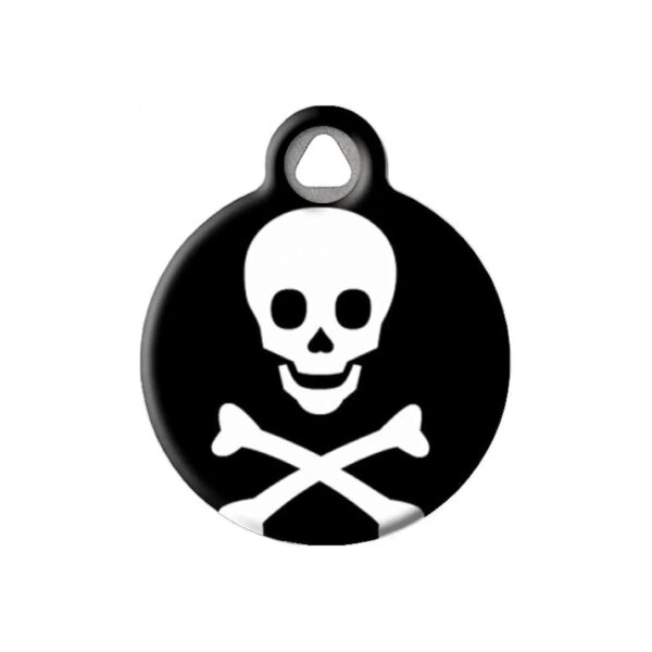 Customizable Halloween Dog ID Tags with Skull and Bones Design for Small Dogs and Cats