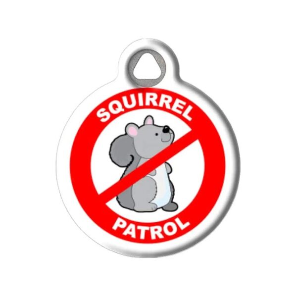 Customizable Large Dog Tag with Squirrel Patrol Design for Unique Pet Personality