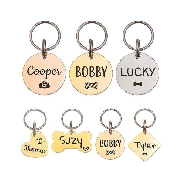 Customizable Large Pet ID Tag with Icon Design and Permanent Engraving