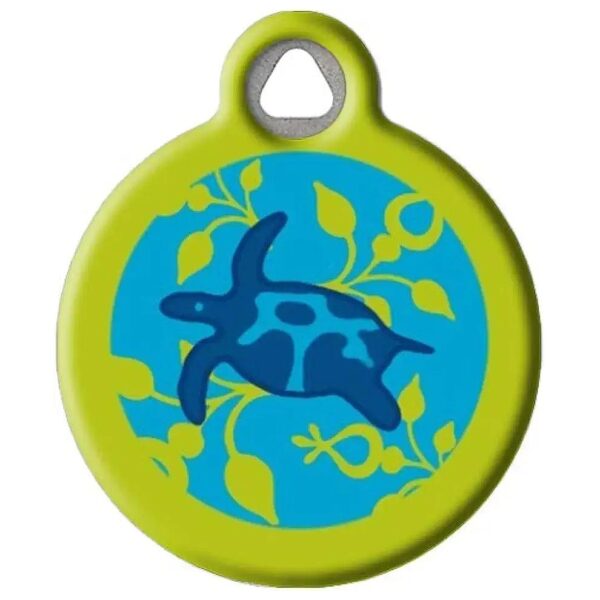 Customizable Pet ID Tag with Quiet Operation and Attractive Turtle Reef Pattern for Dogs