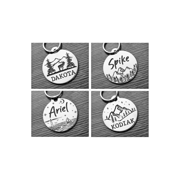 Customizable Stainless Steel Pet ID Tags with Split Ring for Dogs and Cats