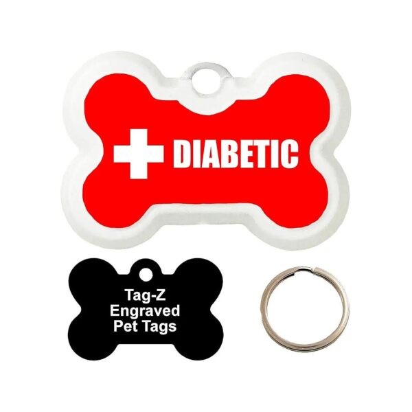 Customized Bone Shape Stainless Steel Dog Tag for Diabetic Medical Alert