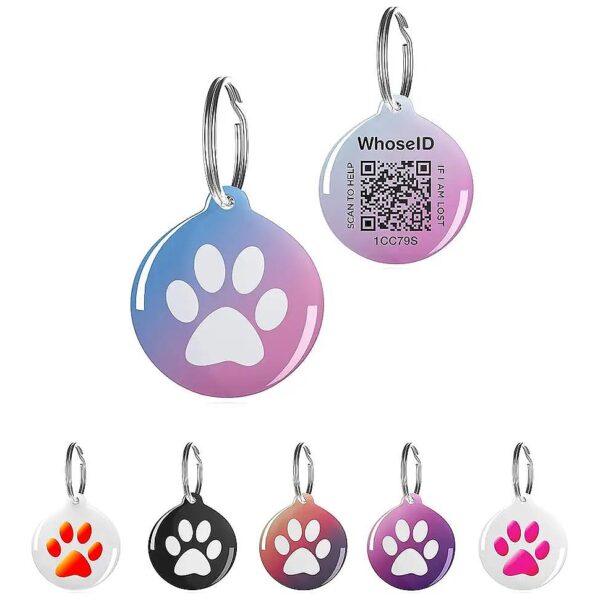 Customized Pet ID Tag with Gradient Blue Epoxy Resin and Waterproof Finish