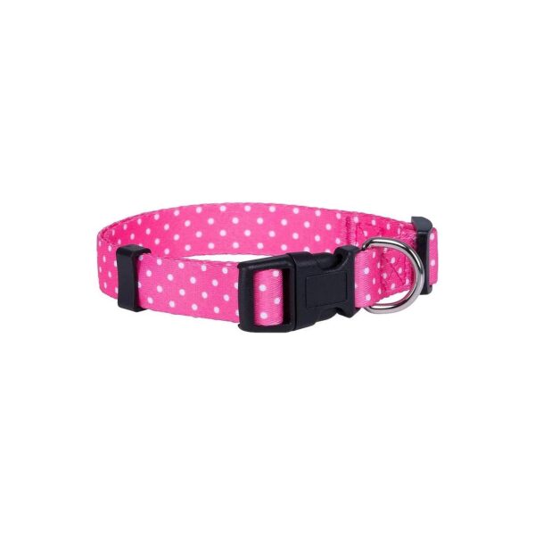 Cute Adjustable Polka Dot Dog Collar for Dogs of All Sizes Polyester Construction