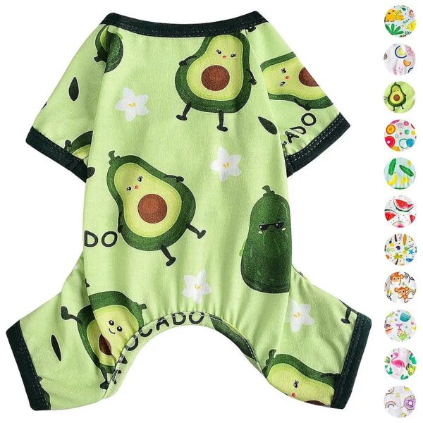 Cute Dog Onesies for Small Medium Size Dogs Avocado Green Soft Pajamas