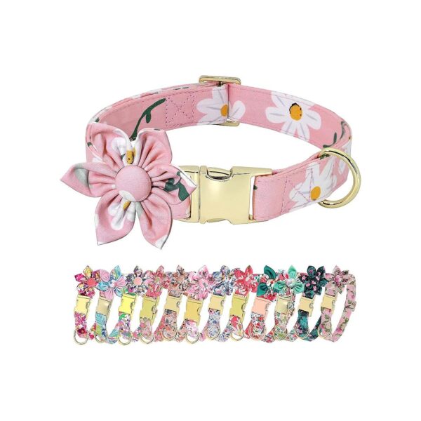 Cute Floral Dog Collars for Small Medium Large Dogs with Comfortable Fit