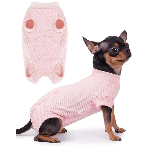 Cute Pink Dog Onesie for Small Breed Female Dogs Cone E-Collar Alternative