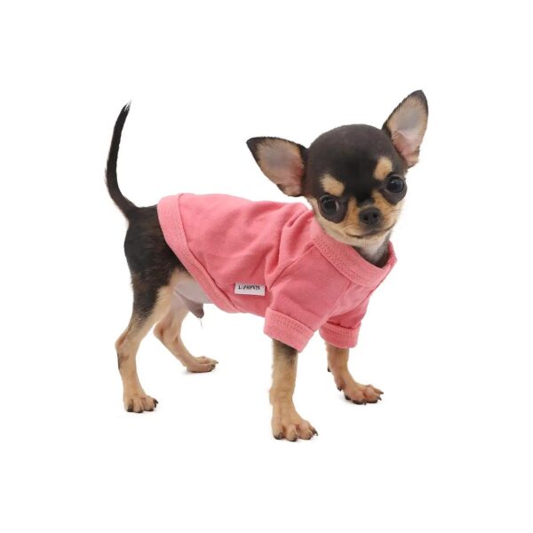 Cute Pink Dog Tee Shirt for Small Breeds Chihuahua Yorkie Teacup Puppies XXS Dog Size