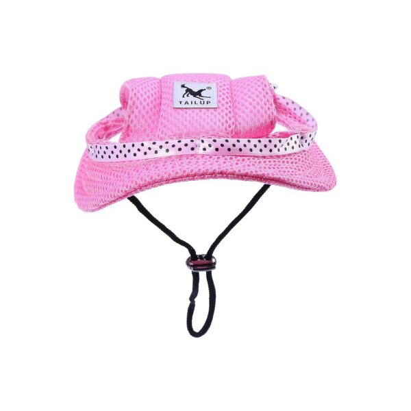 Cute Pink Puppy Sun Hat for Small Dogs with Ear Holes and Comfort