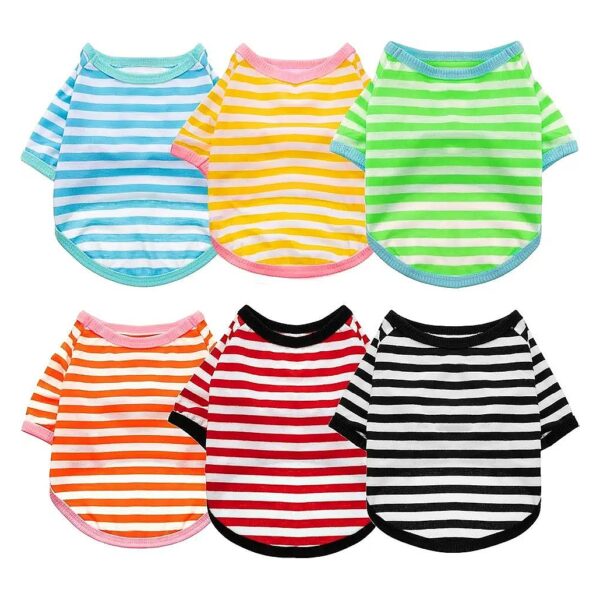 Cute Puppy Sweatshirts Soft and Comfy 6 Pack Dog Striped T-Shirts XL Size Pet Apparel