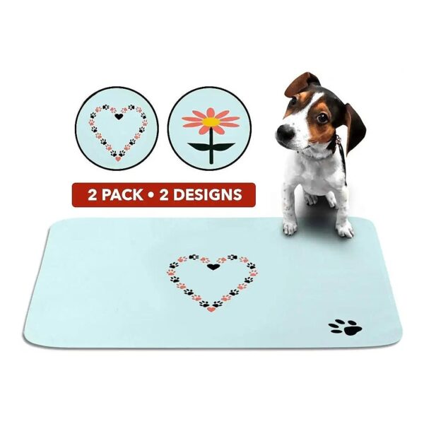 Cute Reusable Puppy Pee Pads with Flower and Heart Designs for Pet Owners