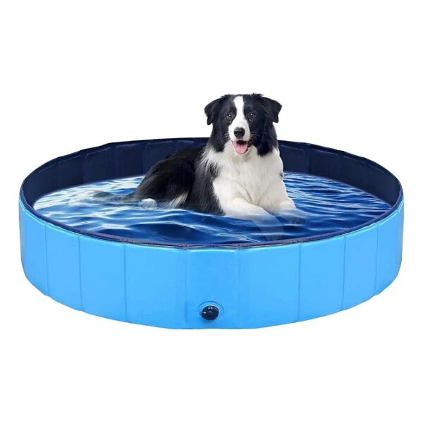 Cute and Practical Foldable Dog Pool for Indoor and Outdoor Use with PVC Material