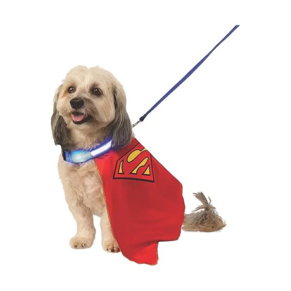 DC Superman Cape for Large Dogs with Illuminated Leash and Collar, X-Large Size