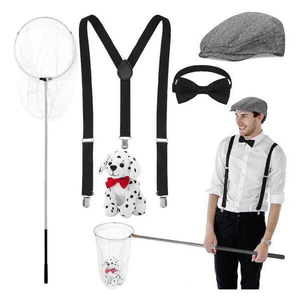 Dalmatian Dog Catcher Costume Kit for Adult Couples Halloween Party