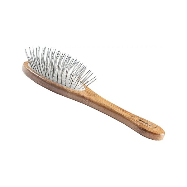 Dark Finish Detangling Brush with Pure Bamboo Handle and Alloy Pins