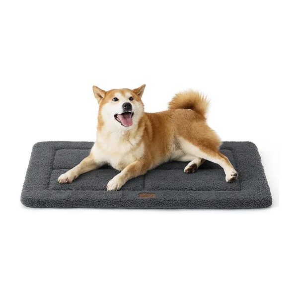 Dark Grey Foam Floor Mat for Large Dogs - Comfortable and Supportive Dog Crate Bed