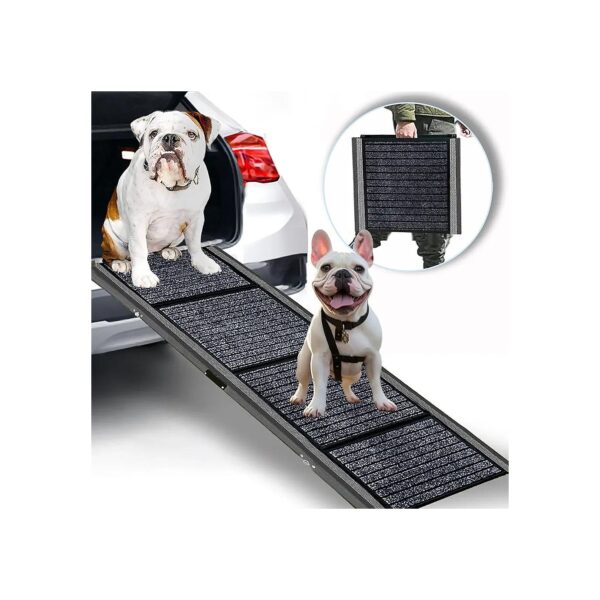 Dark Grey Folding Dog Ramp for Small Medium Large Dogs Up to 200lbs