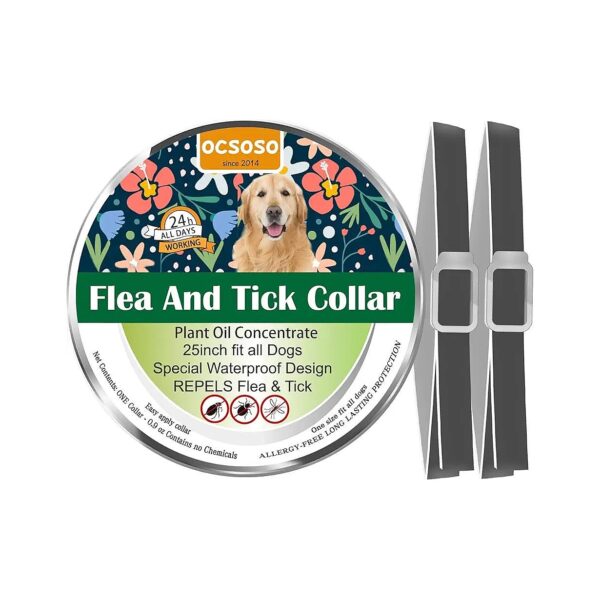 Day and Night Flea and Tick Protection Collar for Cats and Dogs - 25 Inch