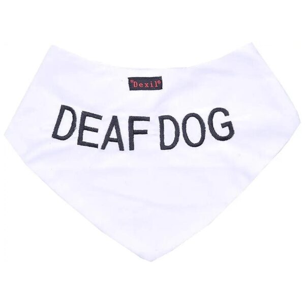 Deaf Dog Bandana with Embroidered Warning Message Outerwear for Safety and Comfort