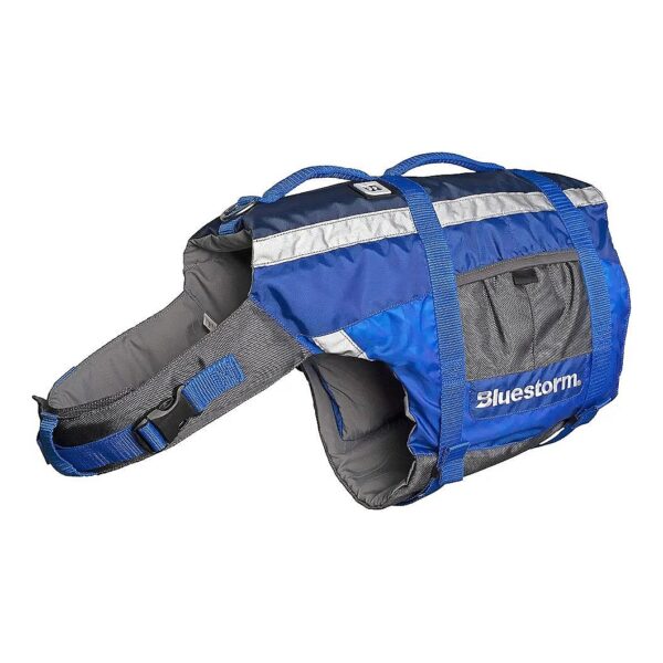 Deep Blue Reflective Dog Vest with 360-Degree Wrap Around Fit for Large Dogs (60-90 lbs)