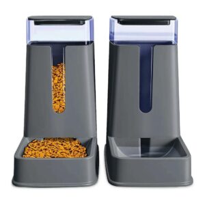 Deep Gray Automatic Pet Feeder Dispenser for Small Medium Big Cats Dogs Puppy Kitten