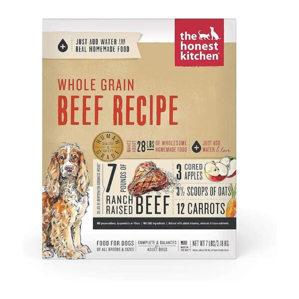 Dehydrated Whole Grain Beef Dog Food for Complete and Balanced Nutrition