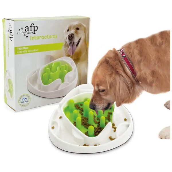 Deliciously Challenging Slow Feeding Dog Bowl with Interchangeable Food Mazes for Fun