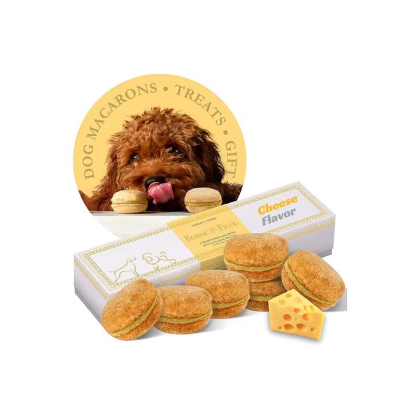 Delightful Cheese Flavored Dog Macarons for Small to Large Dogs - 6 Count All Life Stages