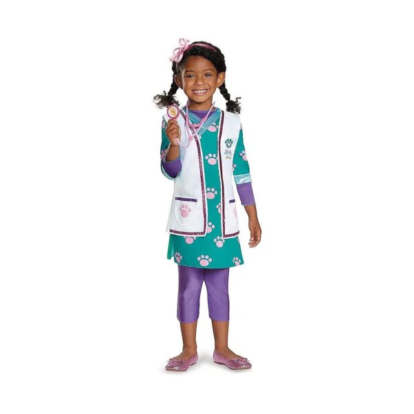 Deluxe Dog Vet Costume with Headband and Toy Stethoscope for Large Dogs 4-6x