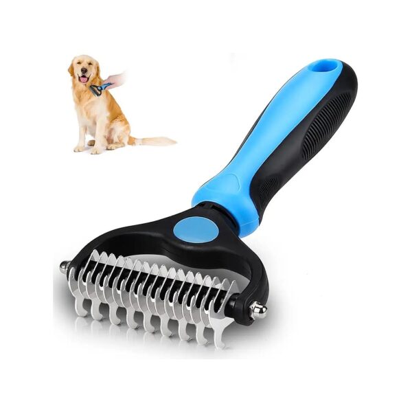 Dematting Grooming Comb for Longhaired Pets with Sharp 17 Teeth for Effective De-Matting