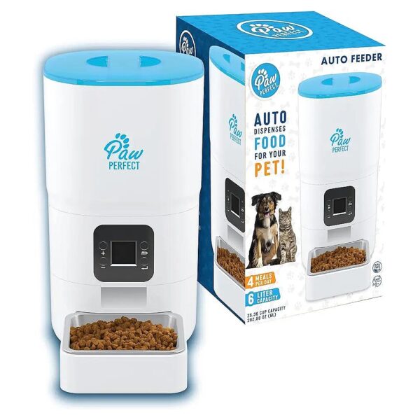 Desktop Pet Feeder with Timed Dispenser for Up to 4 Meals per Day