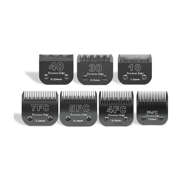 Detachable Dog Clipper Blades Stainless Steel 440C 7-Pack Compatible with Major Brands