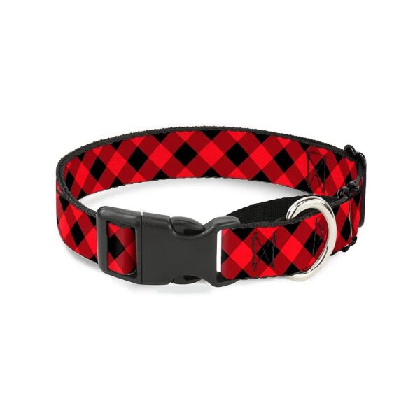 Diagonal Buffalo Plaid Martingale Dog Collar Fits 11-17 Neck Size