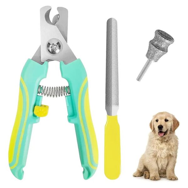 Diamond Pet Nail Grinder Attachment and Trimmers Kit for Dogs Cats Pets with Safety Lock