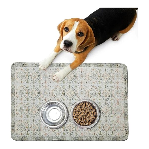 Diatomaceous Earth-Based Pet Food Mat for Cats and Dogs with Waterproof Function