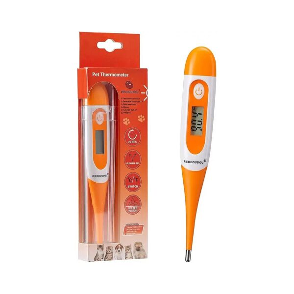 Digital Pet Thermometer for Accurate Fever Detection in 20 Seconds Orange Color