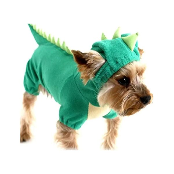 Dinosaur Pet Hoodie Costume with Soft Spikes and Cute Tail for Small Dogs and Cats