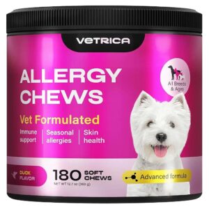 Dog Allergy and Itch Relief Soft Chews for Environmental Seasonal Food Allergies